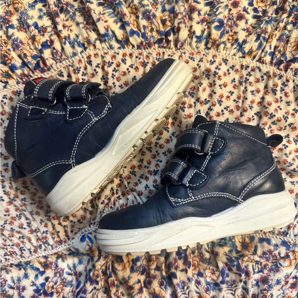 Naturino Rainstep navy leather boots, shearling lined